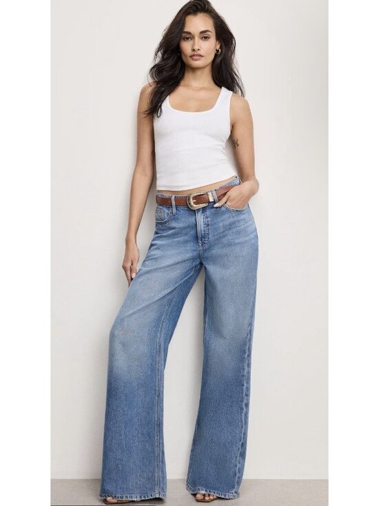 Good American Denim - Good American Women’s Good Standard Ease Mid Rise Relaxed Leg Jeans NWT Sz 16